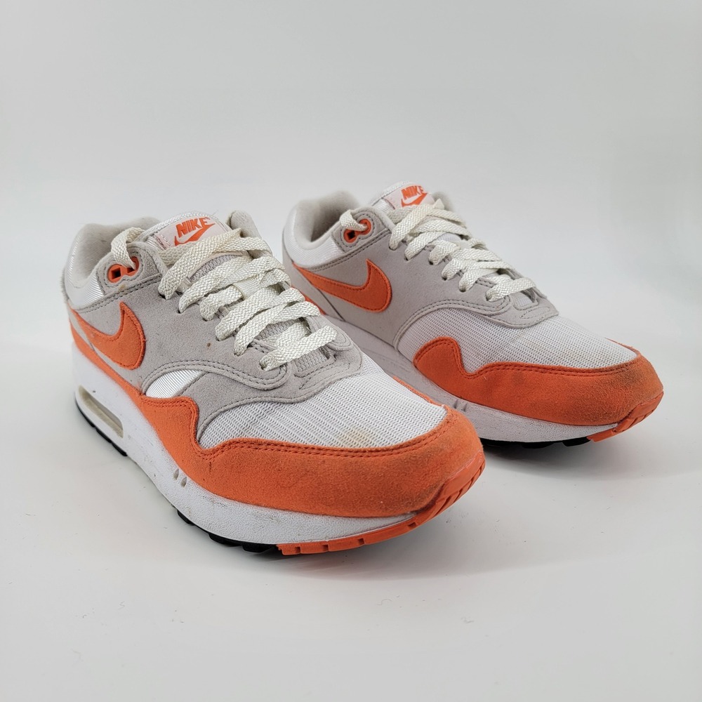 Nike Air Max 1 Women 9.5 Safety Orange Wolf Grey Sneakers